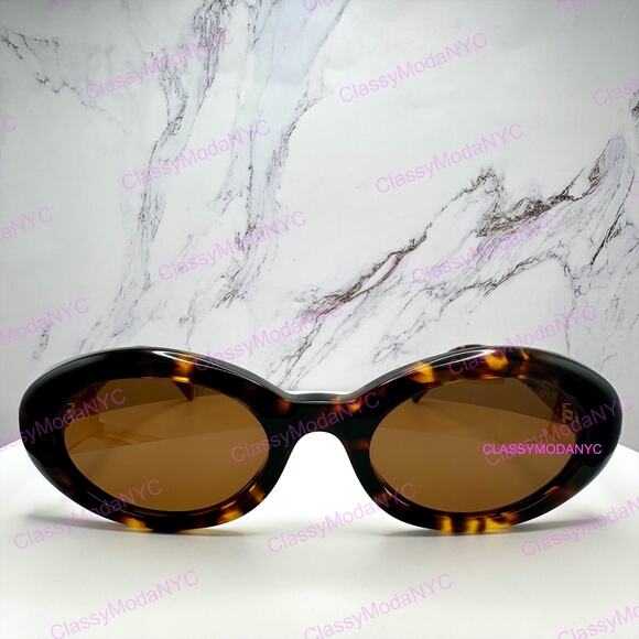 New MIU MIU Sunglasses Brown Tortoise Oval Womens Reverie main image 16